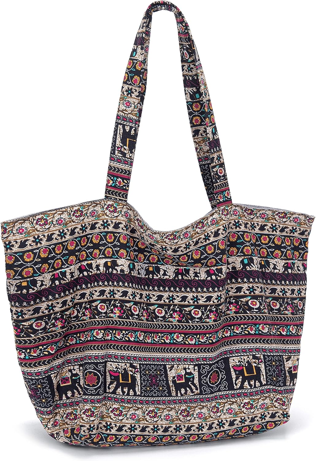 OPQRSTU Women Hippie Tote Hand Bag Large Capacity Bohemian Bag Portable Tourist Shoulder Bags - Image 3