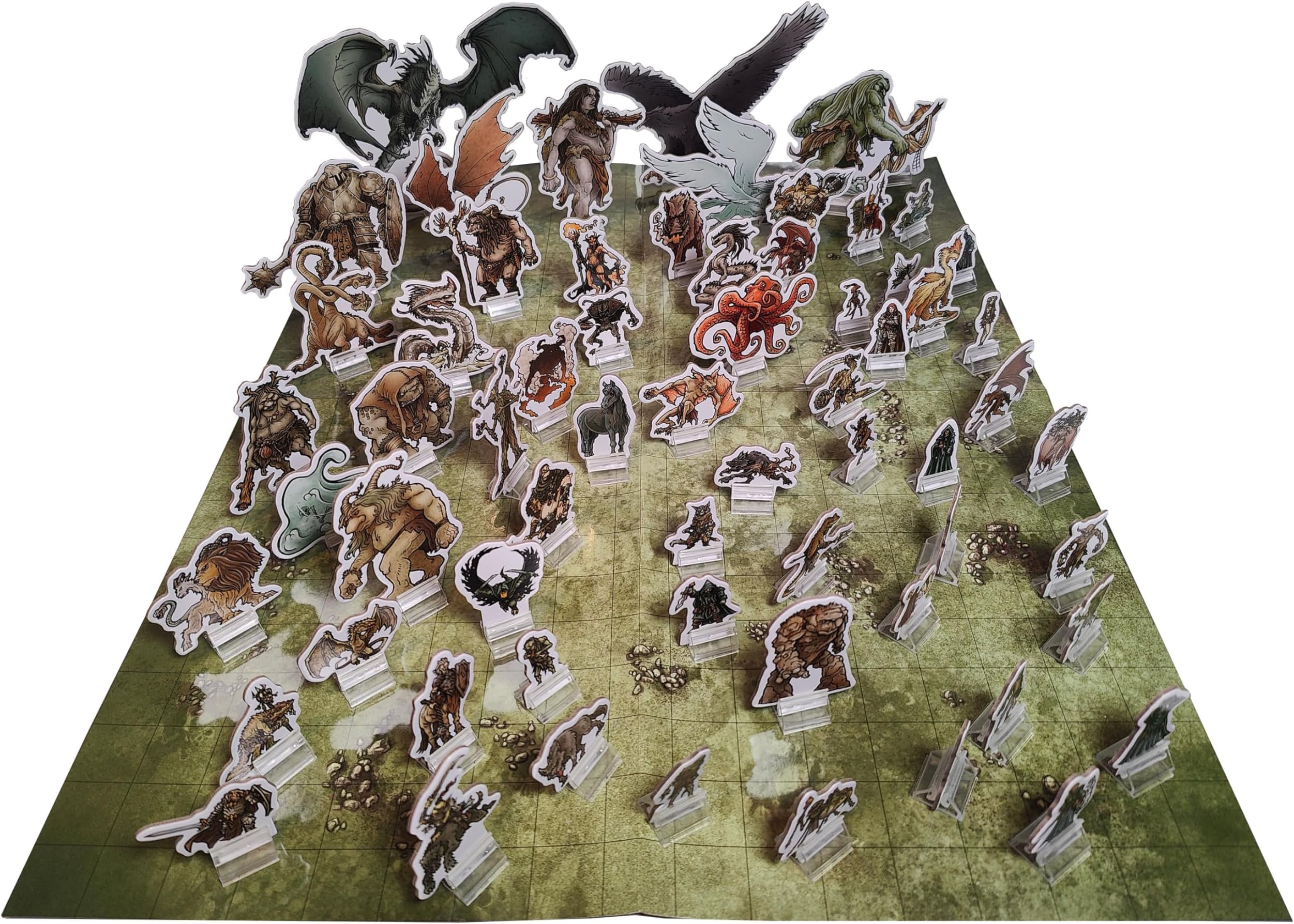 Free League Publishing: Dragonbane: Monsters Standee Set - RPG Accessory, 64 Full-Color Cardboard Characters, Tabletop Roleplaying Game, 1 to 6 Players, Ages 15+