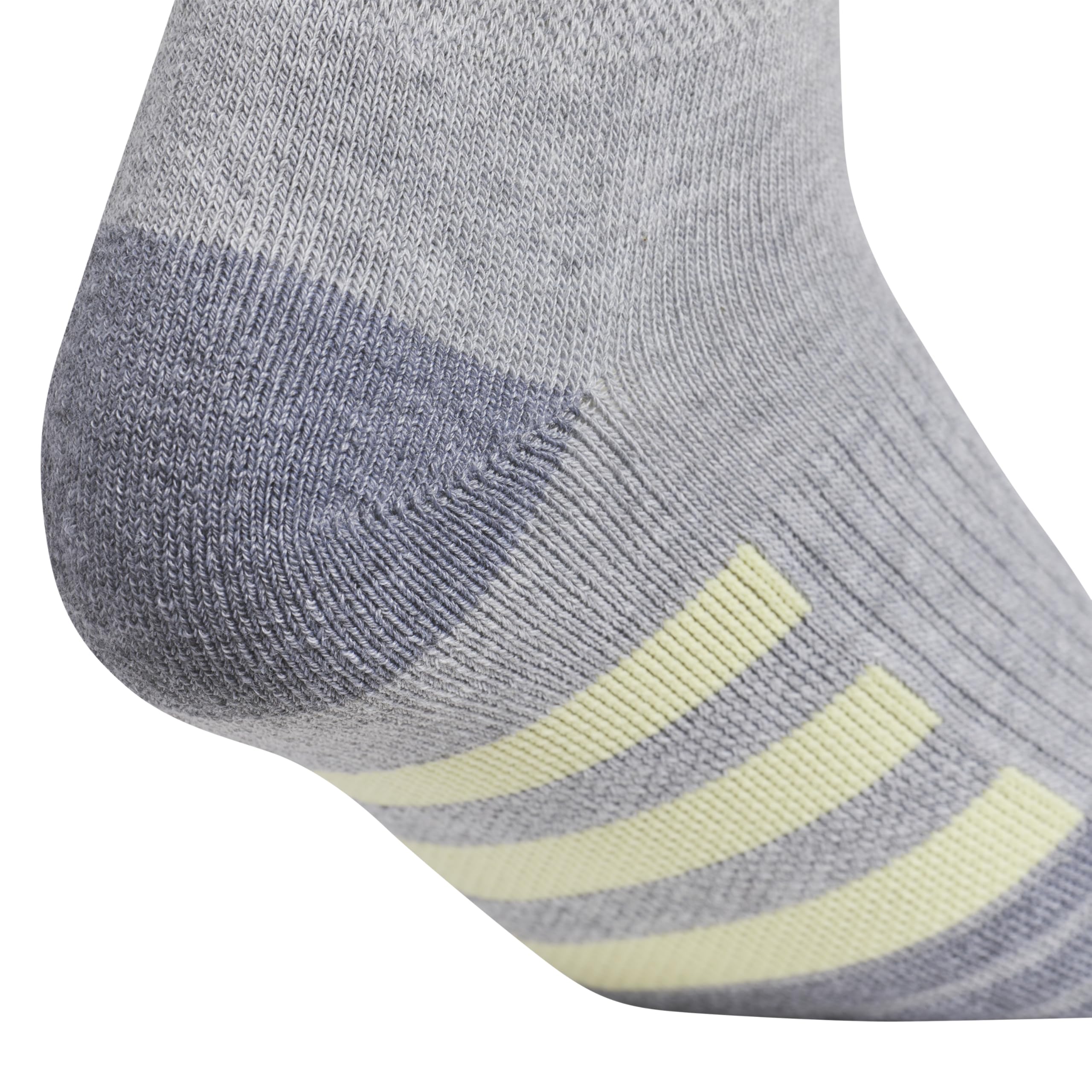 adidas Męskie skarpety z amortyzacją (3 pary) Over The Ankle Fit with Arch Compression Ćwierćskarpety, Cool Light Heather/Powder Yellow/Violet Tone Purple, Medium (3 sztuki), Cool Light Heather/Powder