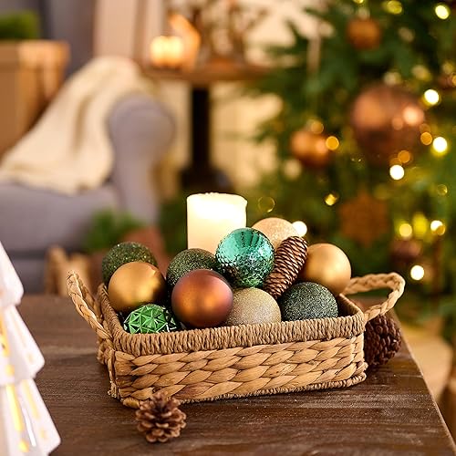 Miniatura 53 de Valery Madelyn Juego de adornos decorativos para árbol de Navidad para otoño, Halloween, 50 unidades de 2.36 pulgadas, rojo, verde y dorado