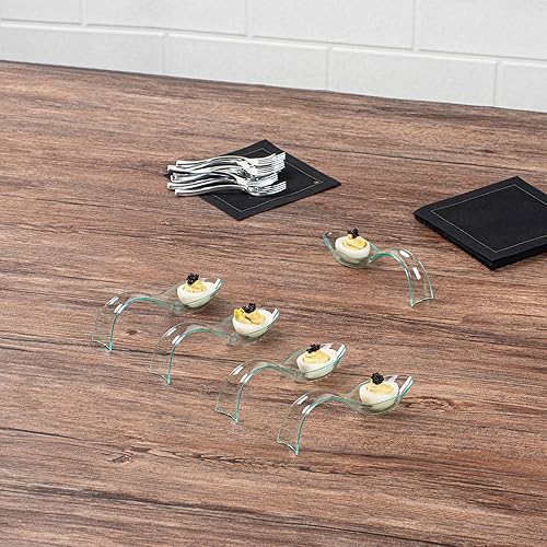Vista 4 de Restaurantware Cucharas de lágrima de 5 pulgadas, 100 cucharas de estilete - Cucharas de degustación de plástico Seagreen desechables para bodas