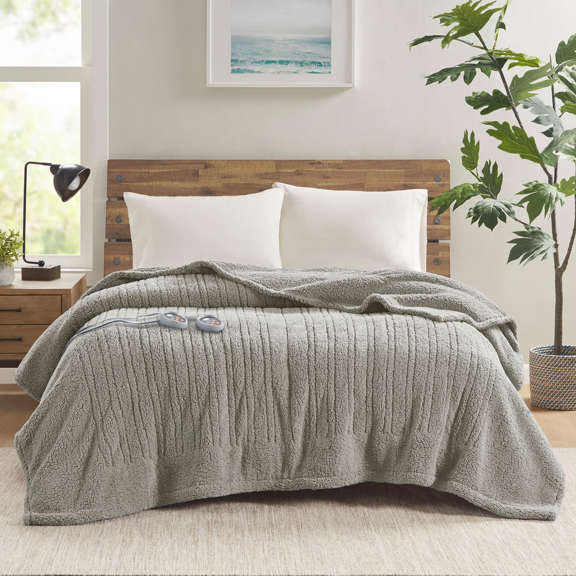 True North by Sleep Philosophy Sherpa Heated Blanket, Queen