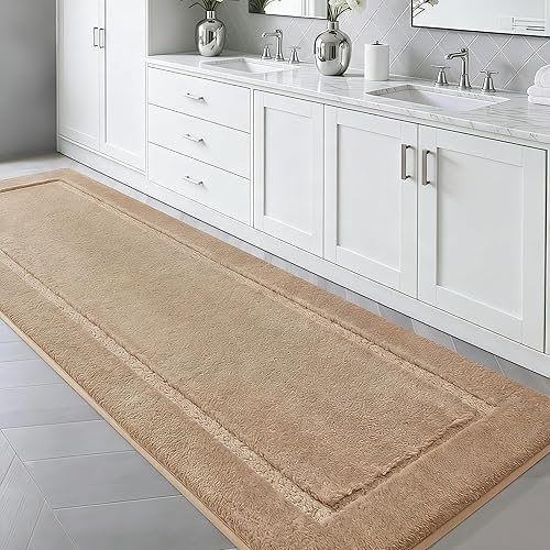 Miniatura 40 de Alfombras de baño de 32"x20", tapete de baño de microfibra absorbente ultra suave, grueso, afelpado y esponjoso, respaldo antideslizante, tapetes de