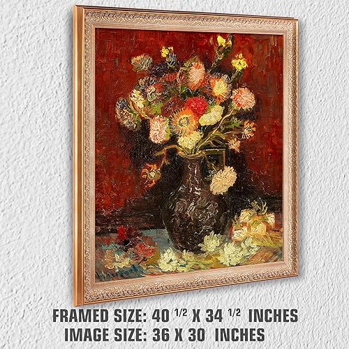 Miniatura 192 de A&T ARTWORK The Starry Night de Vincent Van Gogh. Tamaño del marco: 36 x 30 pulgadas, tamaño de la imagen: 30 x 24 pulgadas, reproducciones clásicas