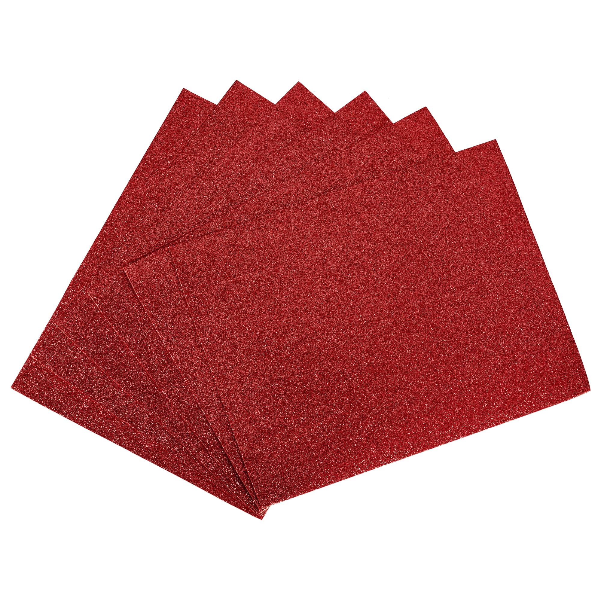 Espuma EVA con purpurina roja de 2 mm para proyectos de bricolaje y scrapbooking, pack de 6
