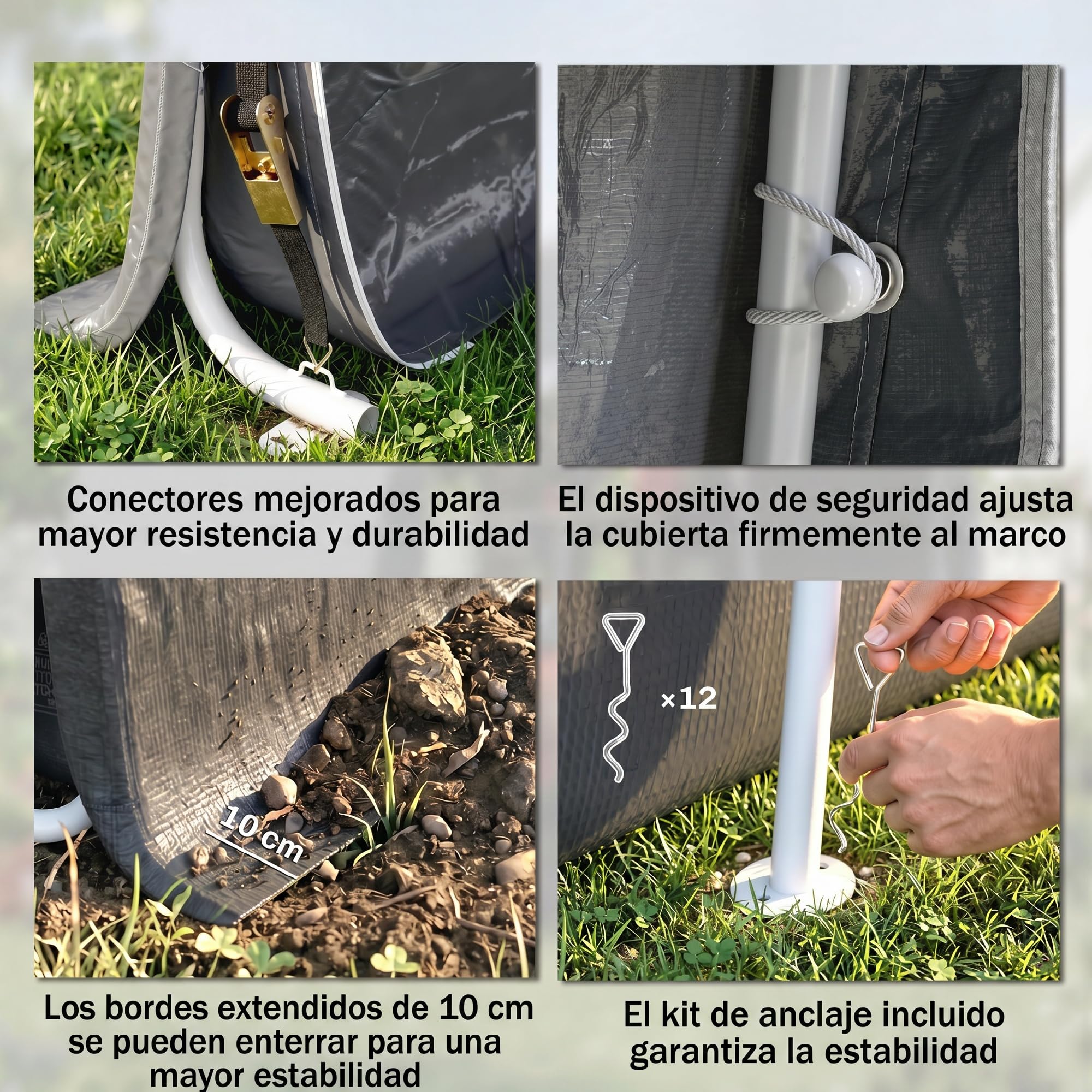 Outsunny Carpa de Jardín Exterior para Herramientas Bicicletas 2,8x2,4x2,4 m Cobertizo Exterior con Marco de Metal, Puerta Enrollable con Cremallera, Impermeable, Anti-UV, Garaje Portátil, Gris Oscuro