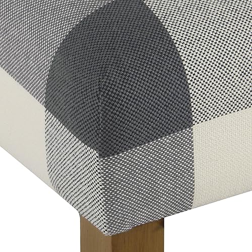 Miniatura 6 de Homepop Decoración del hogar Taburete de bar clásico con respaldo abierto Taburetes de bar cuadrados de 24 pulgadas con cojín abovedado, cuadros