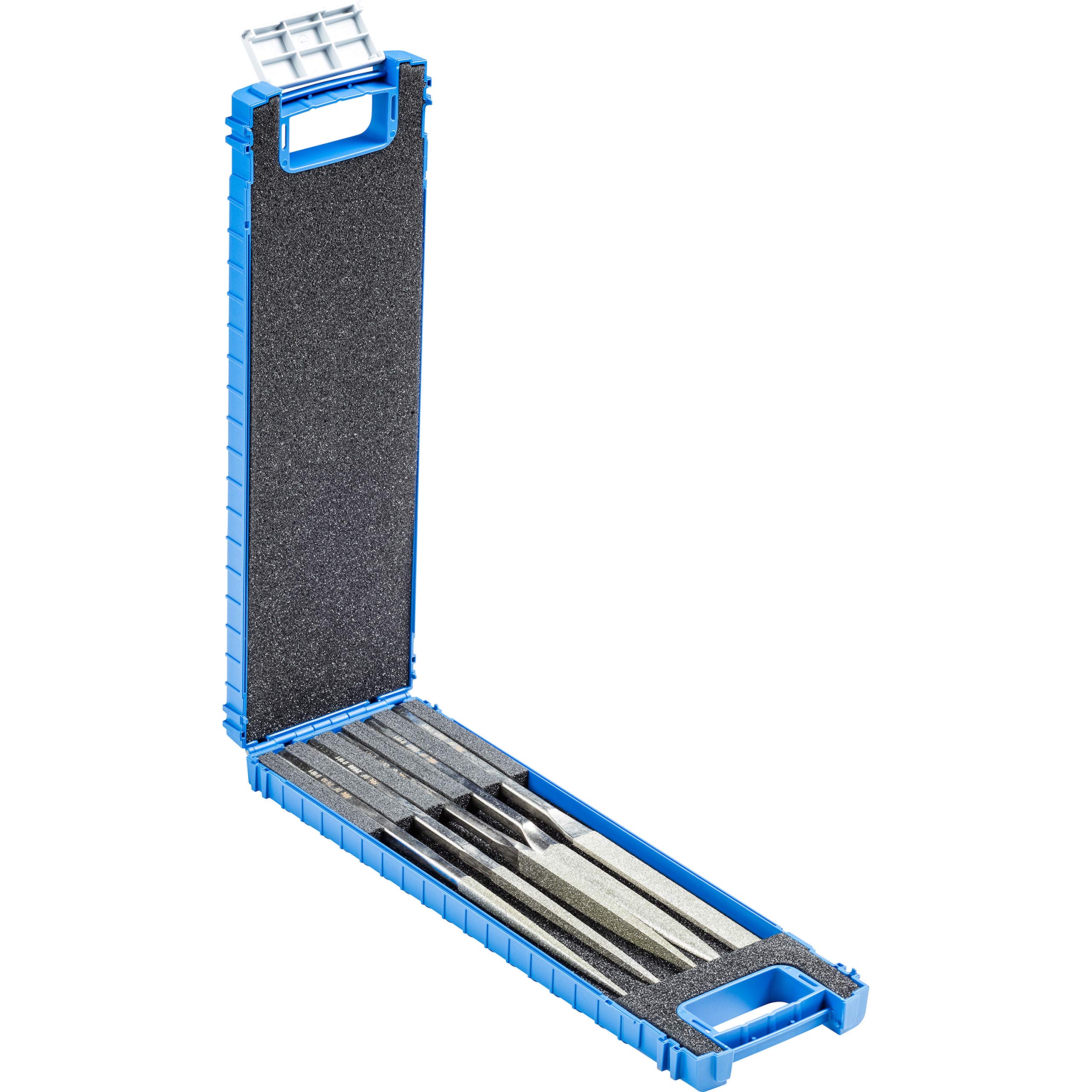 Pferd Juego de 5 Limas Handy de Diamante de Diferentes Formas Df2627 D181, Longitud 215 millimeters, Grano Diamante D 181, en Estuche de Plástico
