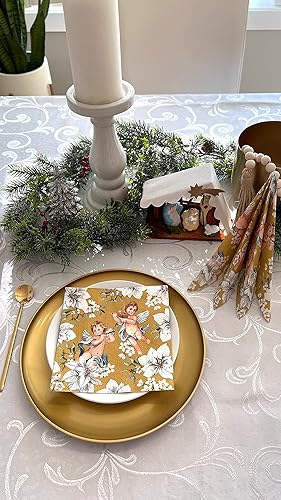 Miniatura 4 de AM Décor - 20 servilletas de papel de 3 capas de 3 capas para cenas de vacaciones, decoupage decorativo, 13 x 13 pulgadas (desplegado) (acebo en el