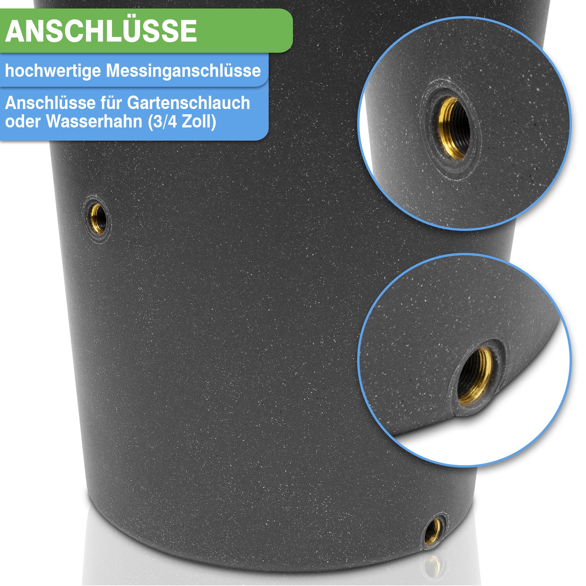 YourCasa Serbatoio dell'acqua piovana da 210 litri [Aquaform] con filettatura in metallo e coperchio, resistente al gelo in plastica, serbatoio per acqua piovana, serbatoio per acqua piovana da