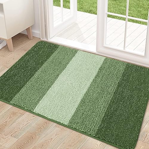 Kitinjoy Tapete para puerta de interior, 32 x 20 pulgadas, antideslizante, absorbente, atrapador de suciedad, tapete de entrada de perfil bajo,