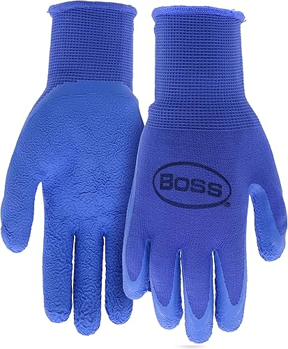 Miniatura 2 de BOSS Guantes de trabajo con revestimiento de látex de espuma de agarre táctil para mujer, paquete de 2, resistentes a la abrasión, resistentes al