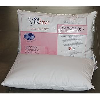 IL GUANCIALE CULLA PILLOVE CUSCINO BABY LETTINO PURO COTONE E FIBRA ANALLERGICO CM 40 x 60