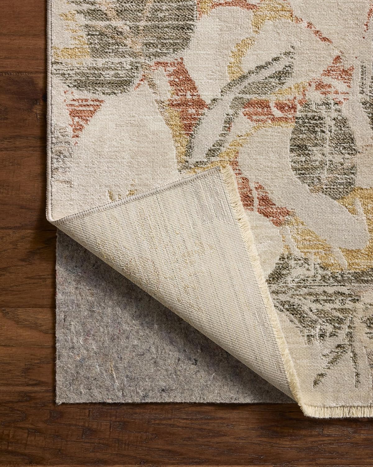 Loloi Eileen Collection ELE-01 Natural/Sunrise 6'-3" x 9'-6" Fringe Area Rug