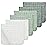 Looxii Muslin Burp Cloths 100% Cotton Muslin Cloths Large 20\'\'x10\'\' Extra Soft and Absorbent 6 Pack Baby Burping Cloth for Boys and Girls White+Green
