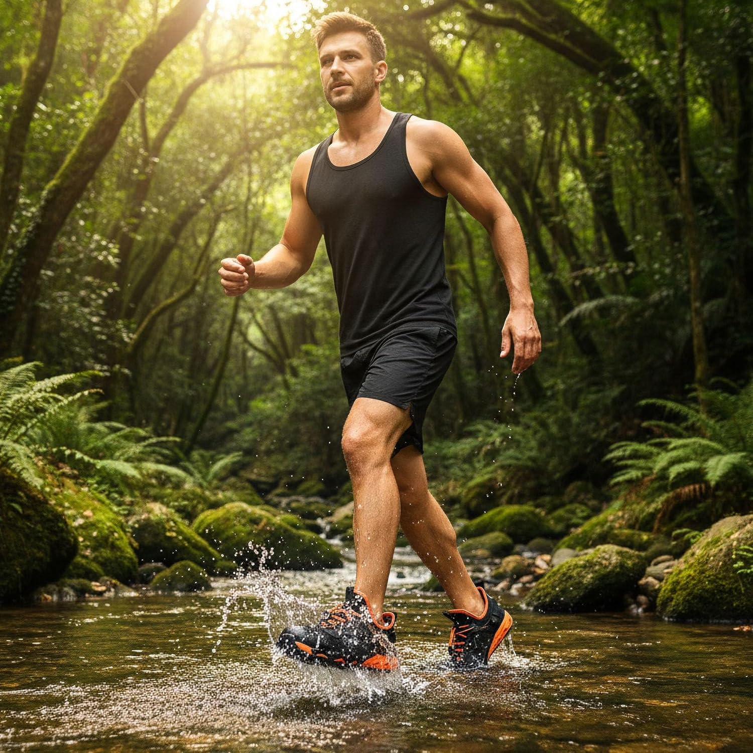 Water Shoes for Men Quick-Dry Aqua Shoes Non-Slip Hiking Athletic Water Sandals Amphibious Summer Footwear