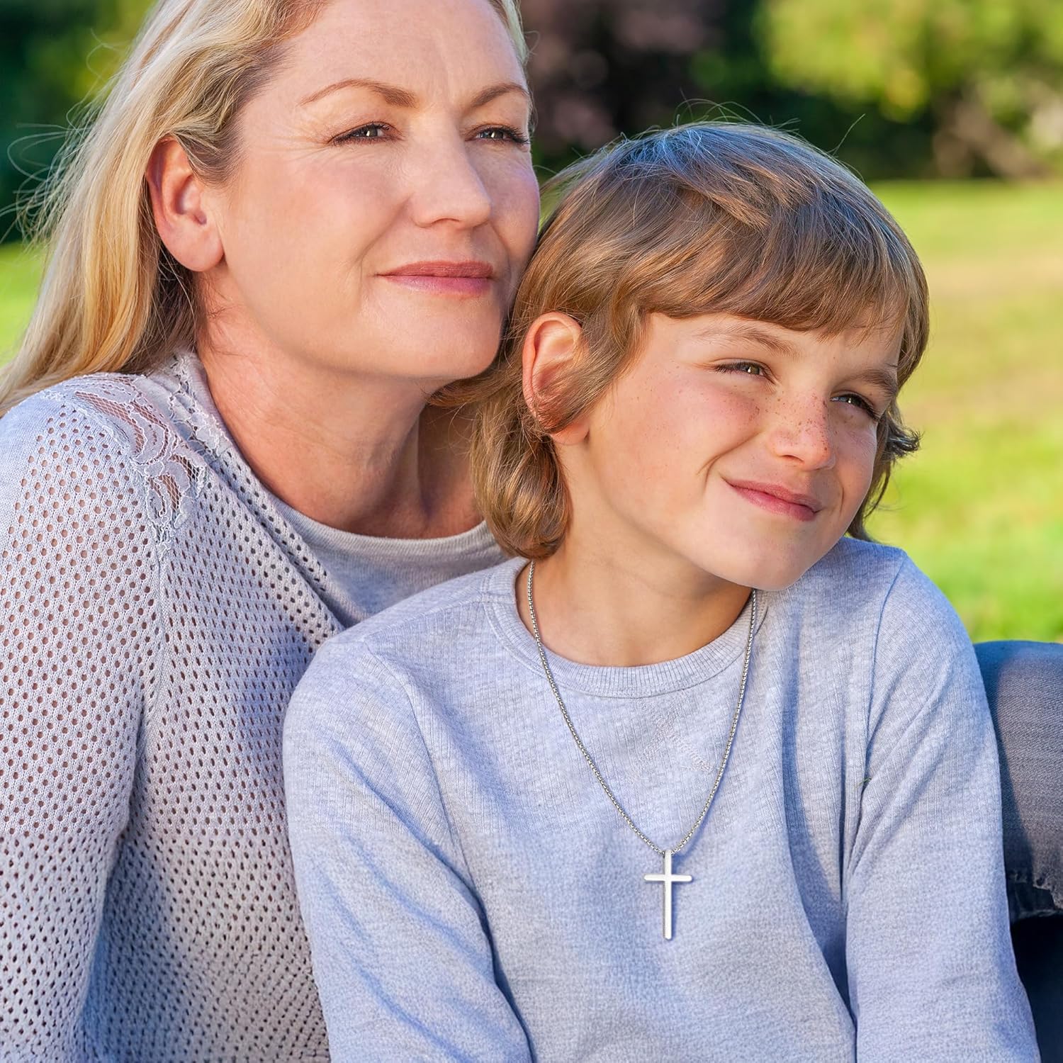 IEFLIFE Valentines Gifts for Him Kids Boy - Inspirational Bible Verse Silver Cross Necklace Gifts, Valentines Gift Cross Necklace for Him Teen Boy, Valentine Birthday Gift for Son Grandson Brother - Image 4