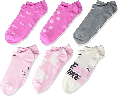 Nike Unisex-Child Everyday Lightweight Graphic No-Show Socks (3 Pair)