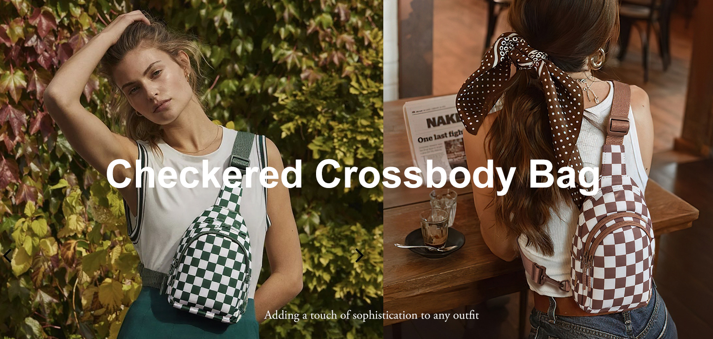 Amazon.com: MEISEY Checkered Sling Bag for Women Small 