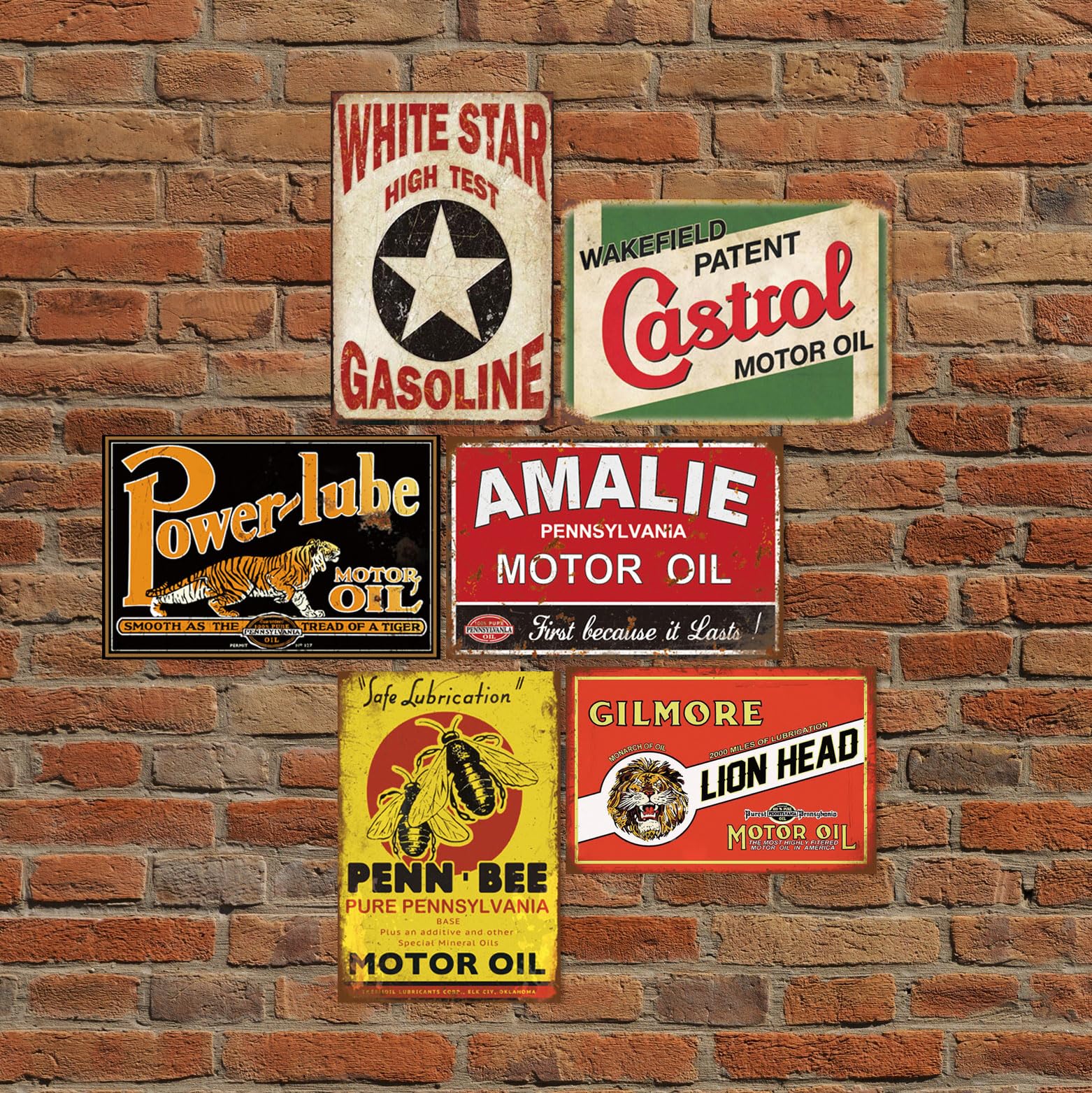 Amazon.com: 24 Pieces Reproduction Vintage Tin Signs, Gas Oil