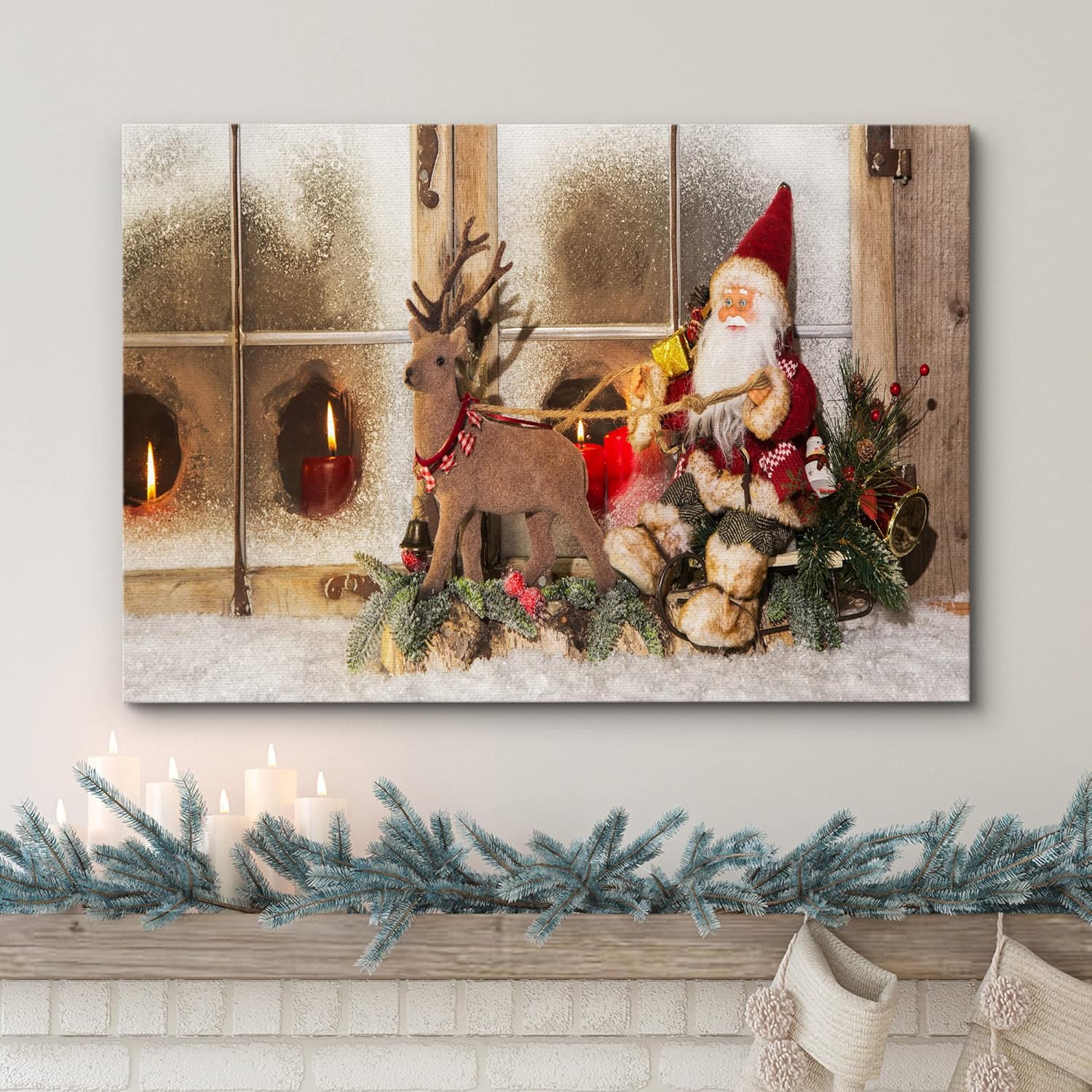 wall26 キャンバスウォールアート メリークリスマス写真 ホームウォールデコレーション 寝室 リビングルーム 絵画 キャンバスプ