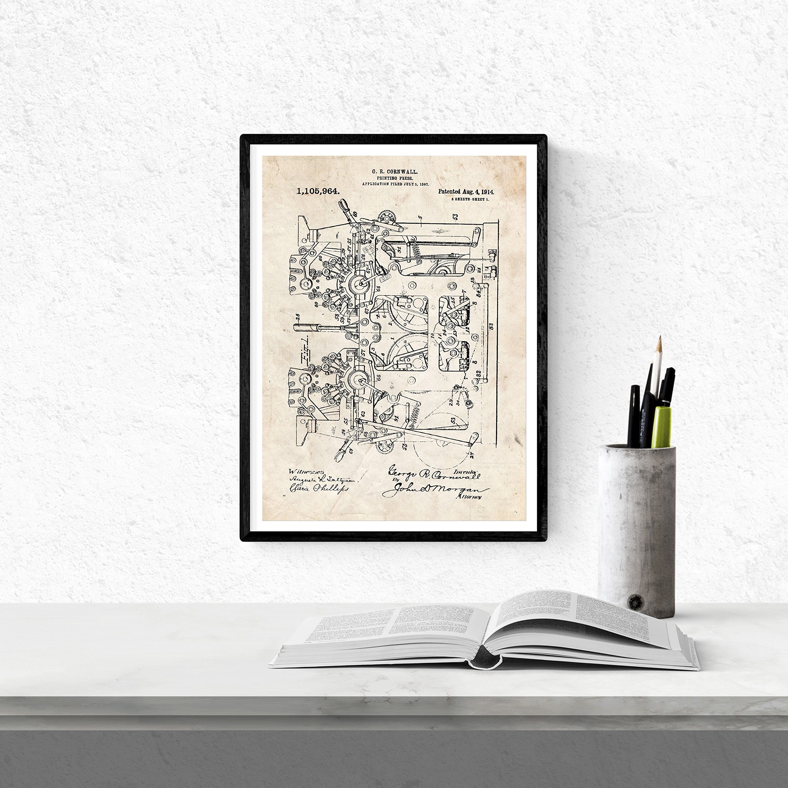 Nacnic Vintage - Lot De 4 Feuilles Escalade Brevet. Définir