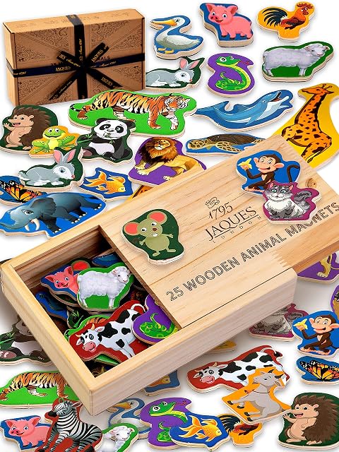 Jaques of London Animal Magnets for Kids | Animal Fridge Magnets for Kids | Wooden Kids Fridge Magnets | Since 1795