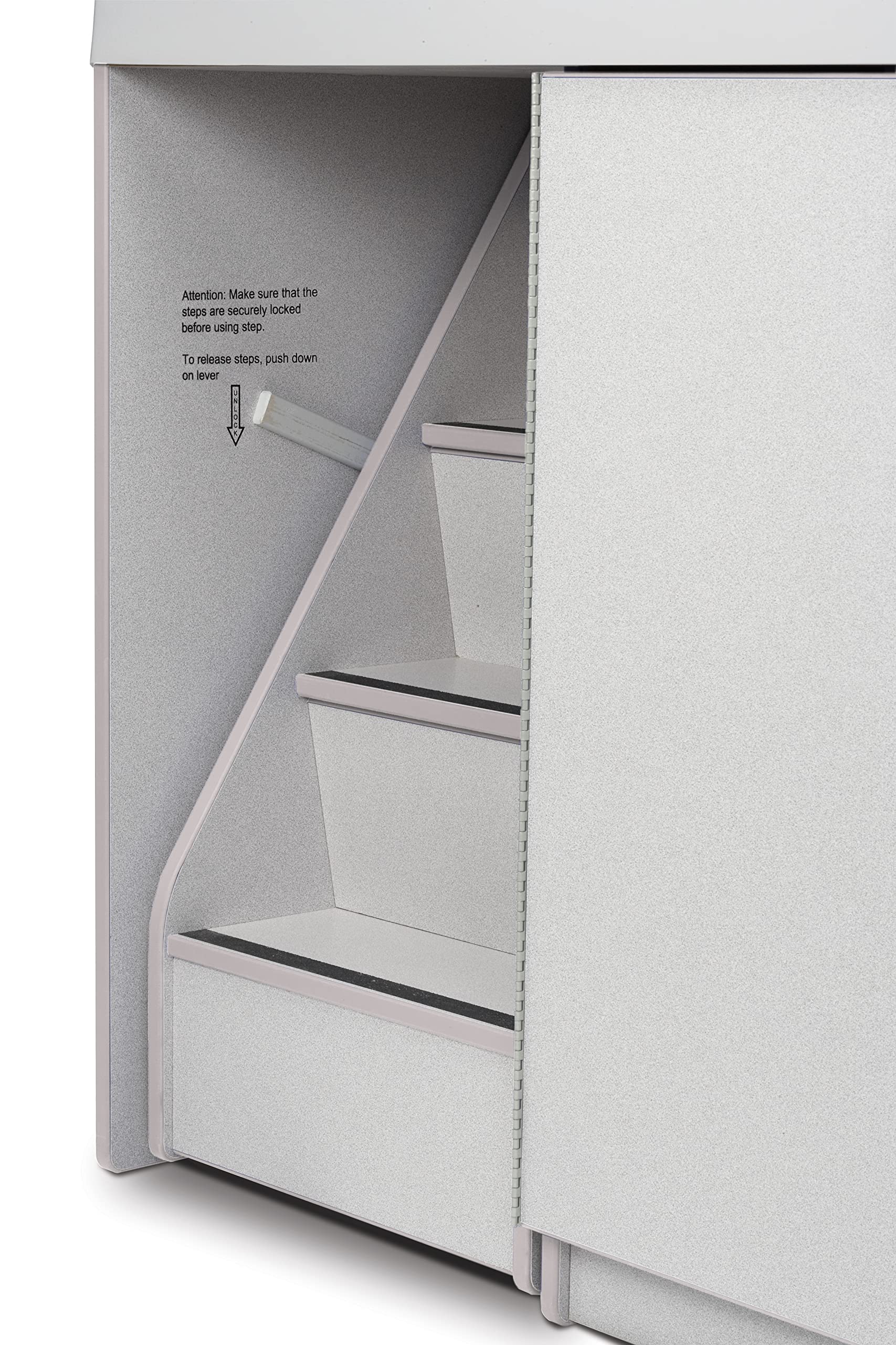 Rainbow Accents Diaper Changer with Stairs - Left - Gray by Jonti-Craft – Wood, Grey, Model 5145JC000