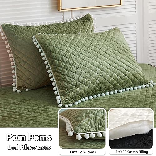 Miniatura 2 de LIFEREVO Juego de funda de edredón de felpa de lujo, color verde salvia, ultra suave y cálido, juego de edredón de terciopelo (1 funda de edredón de