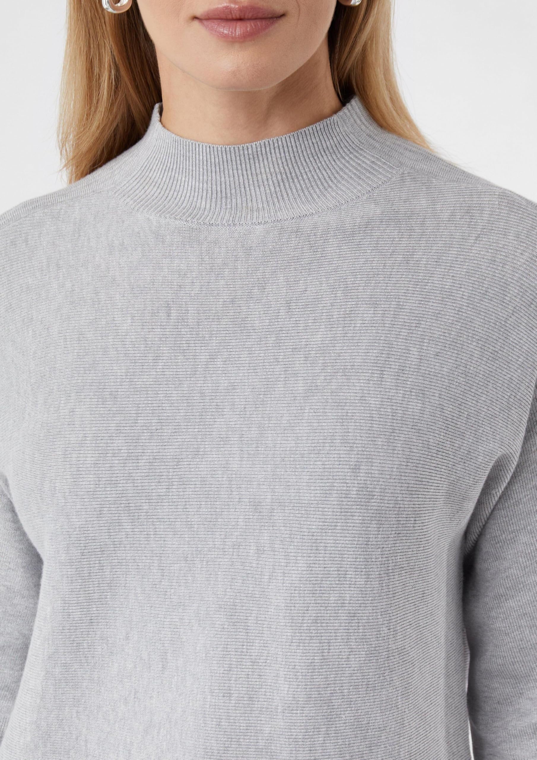 Comma Strickpullover aus Viskosemix mit Stehkragen