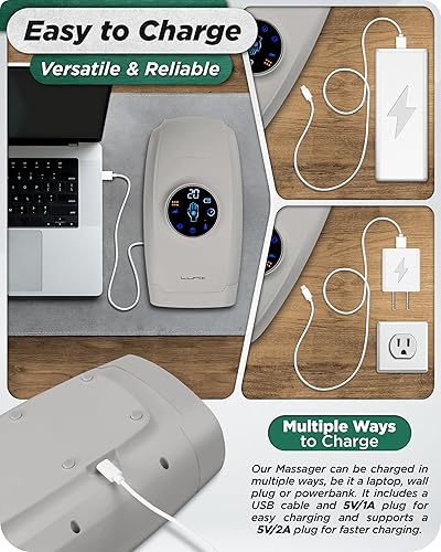 Miniatura 29 de Lunix LX7 - Masajeador eléctrico de manos con pantalla táctil con compresión y calor, terapia de puntos de presión para artritis, alivio del dolor