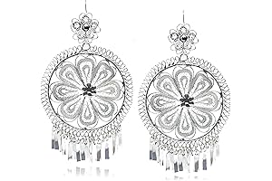Traditional Mexican Silver Earrings: Oaxaca Circle Filigree
