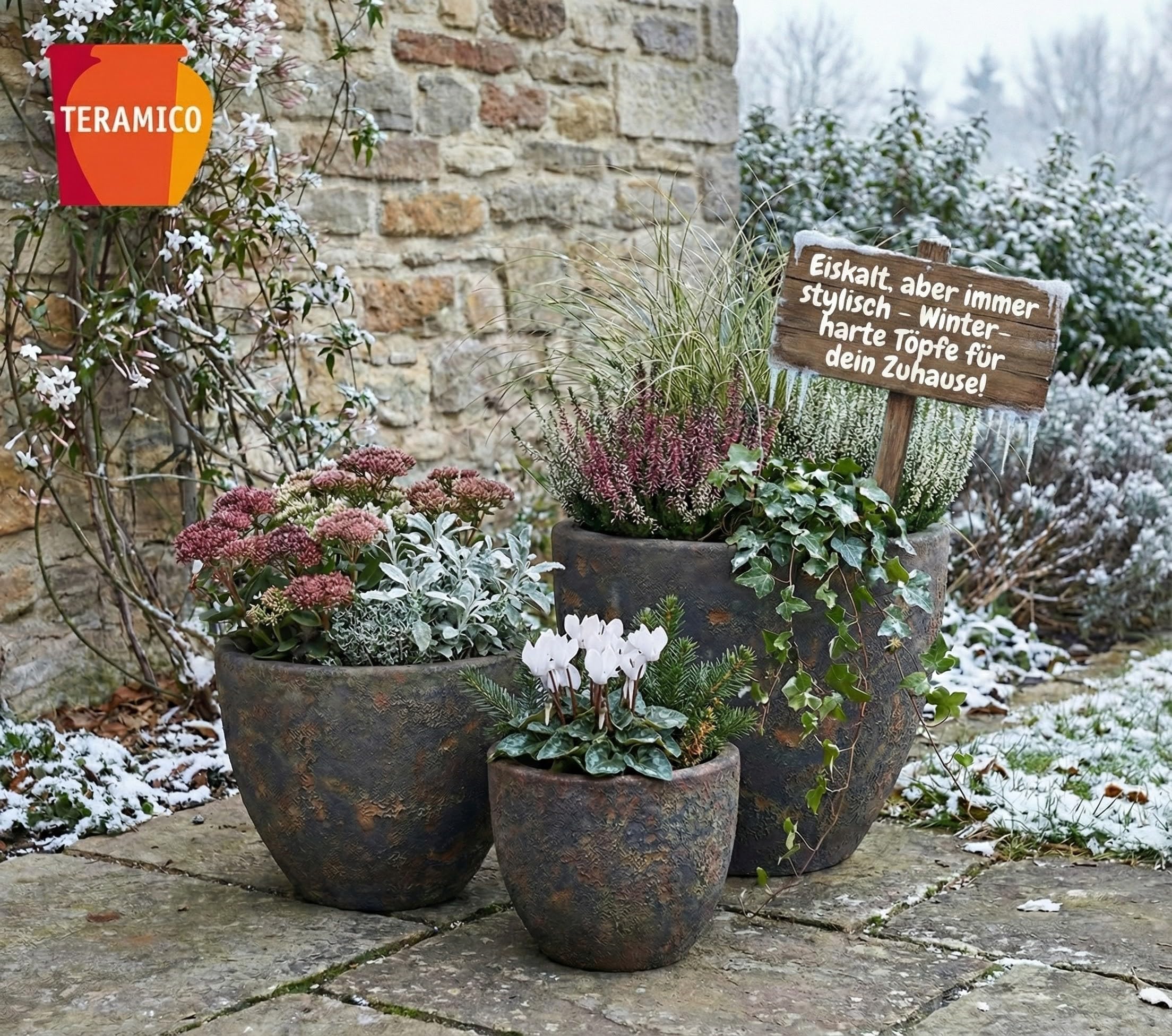Teramico Bloempot, plantenbak, sierpot, model Bavaria, in verschillende maten en kleuren, absoluut vorstbestendig (groen, 52 cm x 31 cm