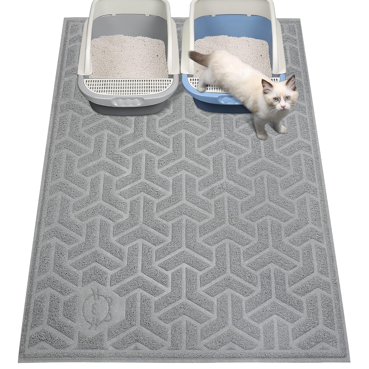 Buy Large Cat Litter Trapping Mat Scatter Control Goes Under Litter Box