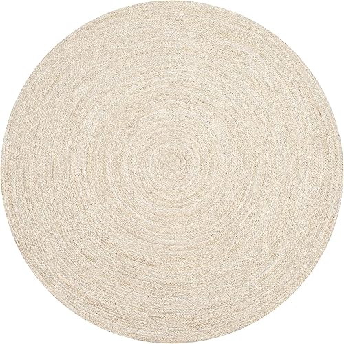 Miniatura 8 de Hausattire Alfombra trenzada de yute tejida a mano, 4 x 6 pies, natural, reversible, bohemio, alfombra de entrada para cocina, sala de estar,