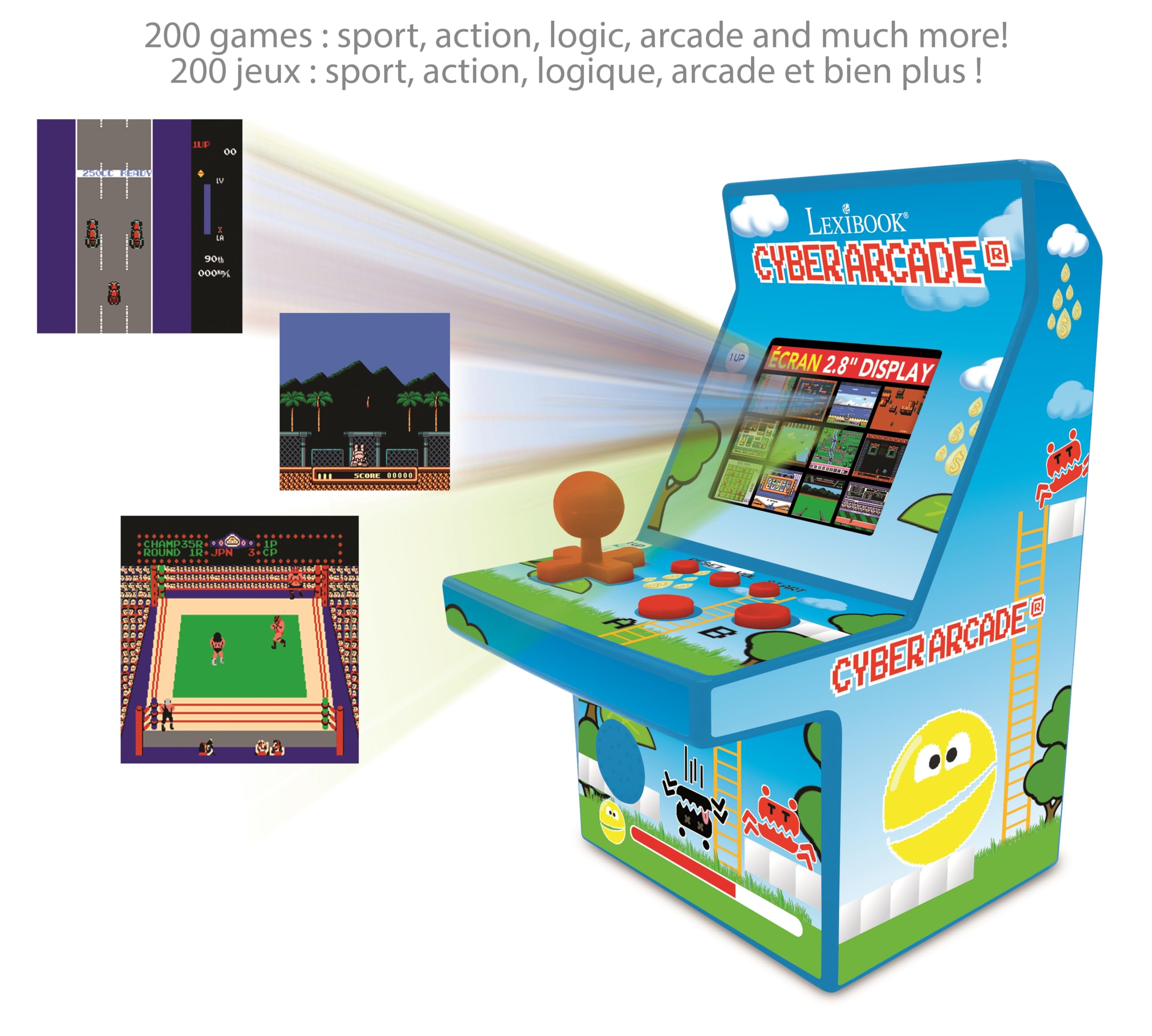 Lexibook Console di Gioco retrò Cyber Arcade® 200 Giochi JL2940LXB