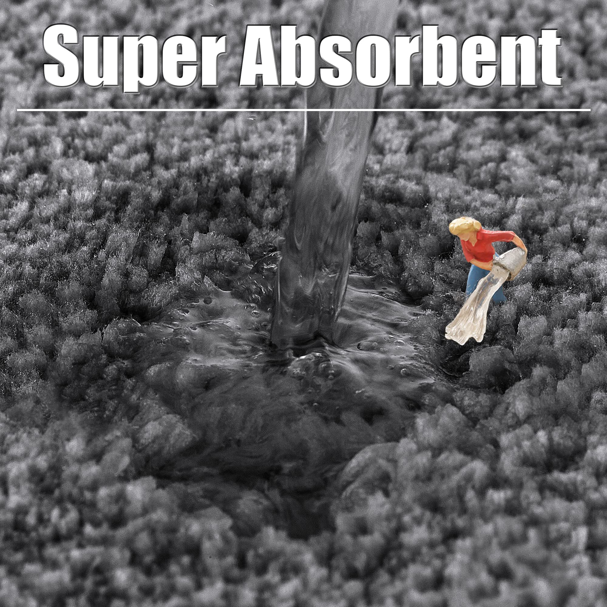 Alfombra de baño ultra gruesa y larga antideslizante, altamente absorbente, alfombra de baño para baño, alfombra de noche súper suave de microfibra, 50 x 178 cm, gris oscuro