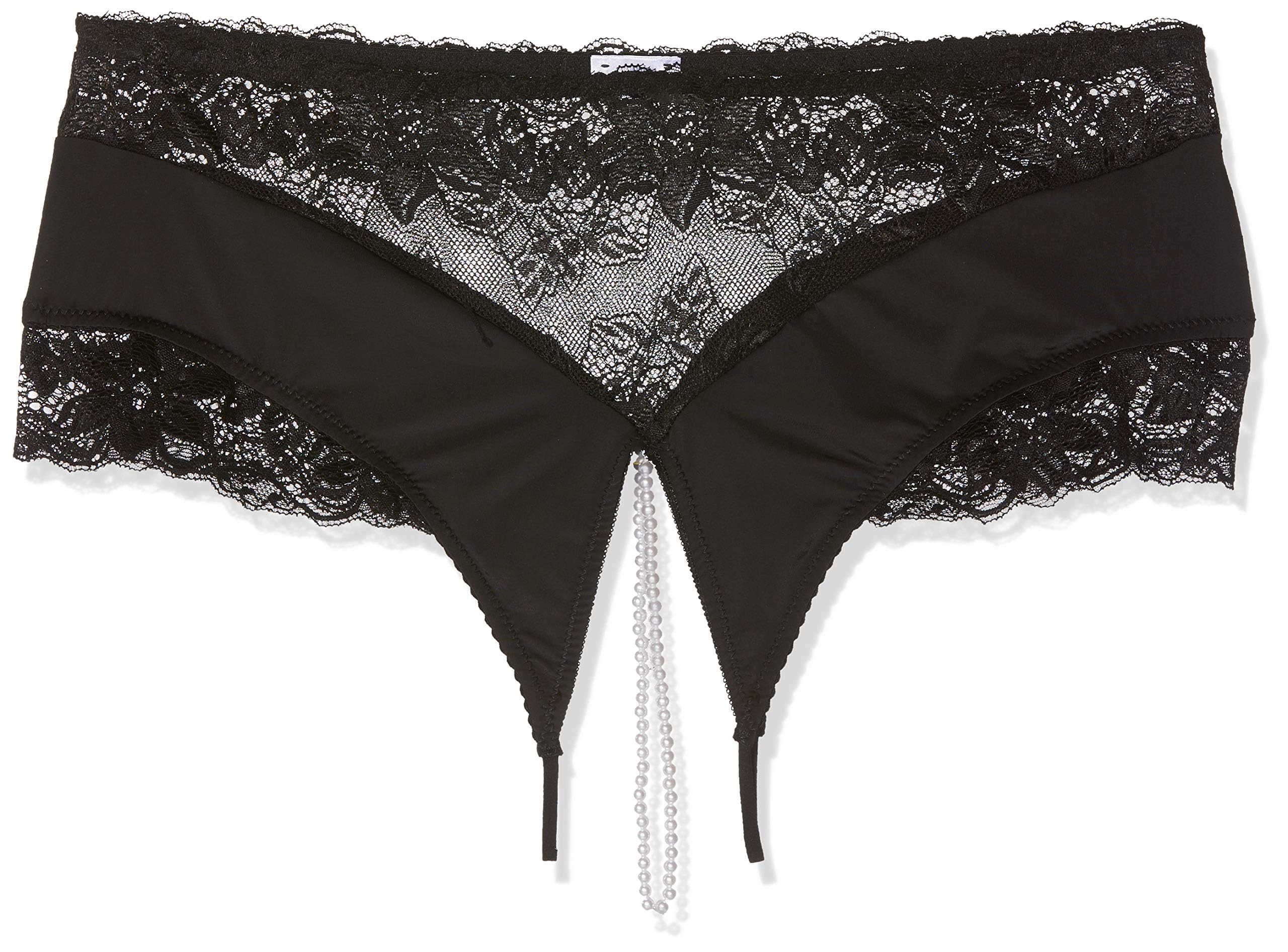 Cottelli Collection Cottelli Pearl Panties Plus Size - Black - XL