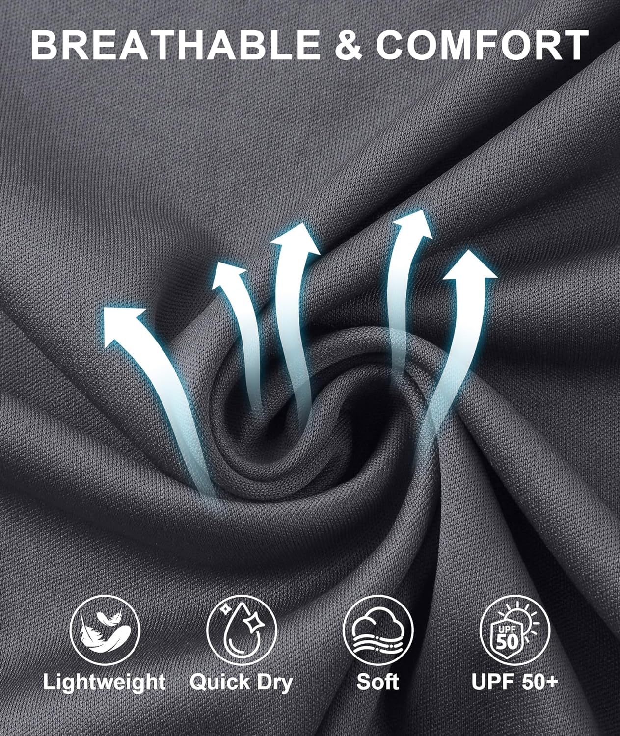 ZITY 5 Pack Mens UPF 50+ Hoodie Shirts Sun Protection Athletic Fast Dry Lightweight Rashguard for Fishing Hiking Workout - Image 5