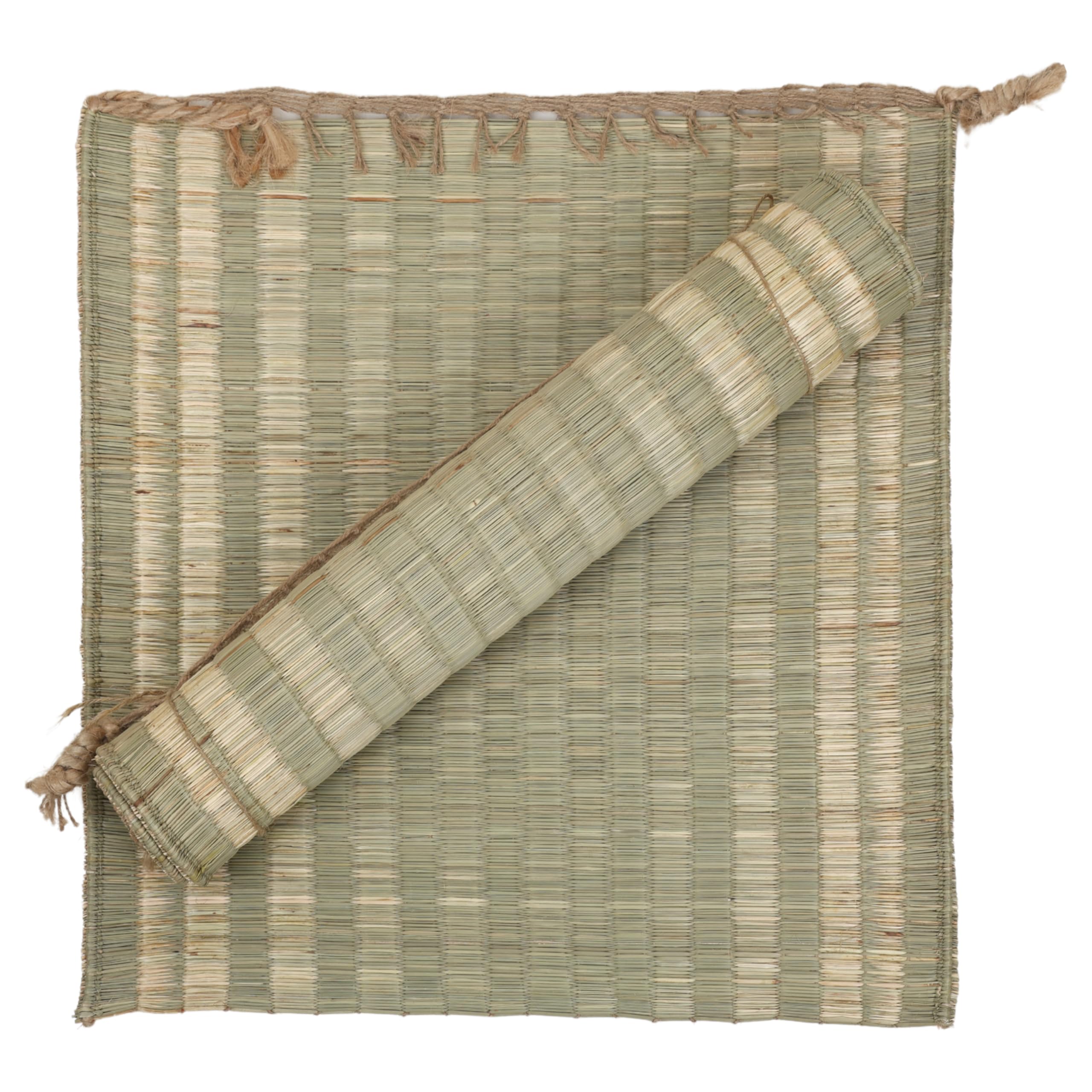 ORRIC Handmade 20 x 20 Inch Double Layer Grass Kusha Aasan Eco Friendly Meditation Mat for Yoga& Aasan for Puja for Sitting Set of 2-image-27