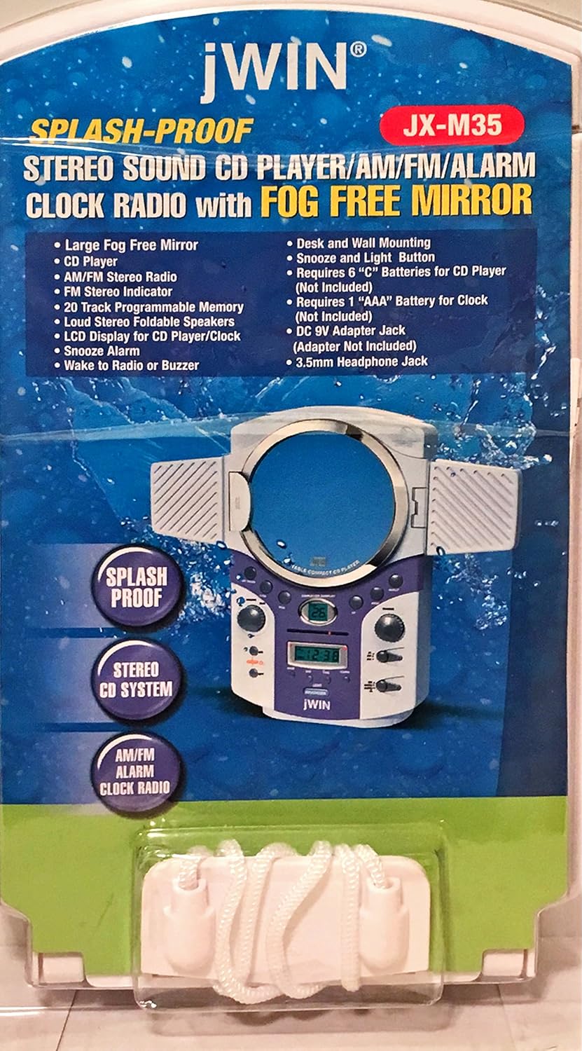 Jwin Jxm35 Cd Player with Am/fm Alarm Clock Radio and Fog