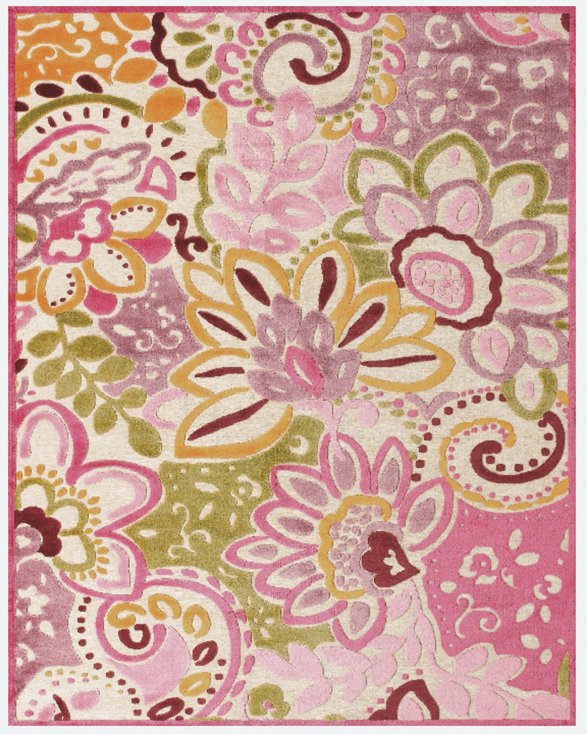 2'2" x 4' Rectangular Accent Rug Cream/Pink Color Power Loomed Turkey