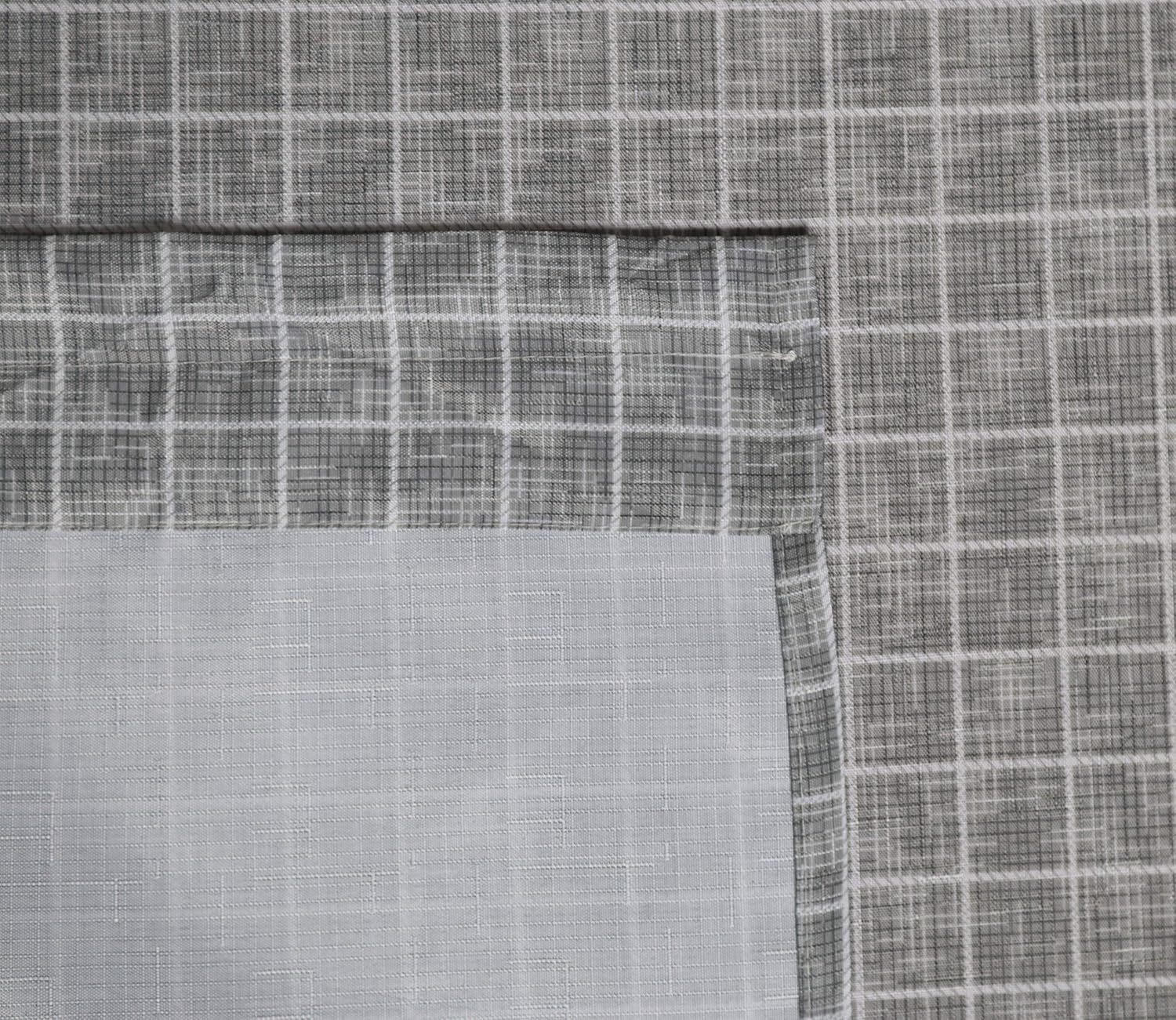 Country Gingham Check Live, Love, Laugh Window Curtain Tier Pair and Valance Set, Pair & Valance 58" x 36" (Grey, Tier Pair & Valance Set 58" x 36")