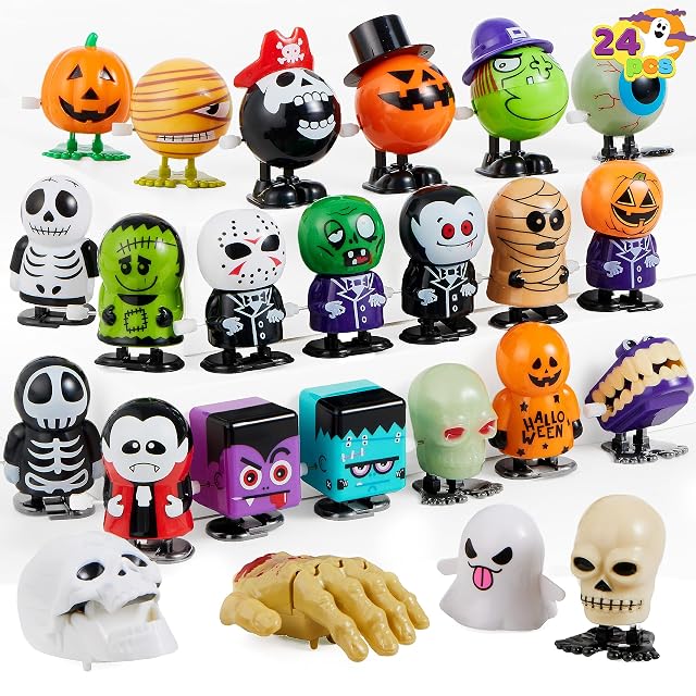JOYIN Paquete de 24 Pcs Surtidos de Juguetes de Cuerda de Halloween para Relleno de Bolsas