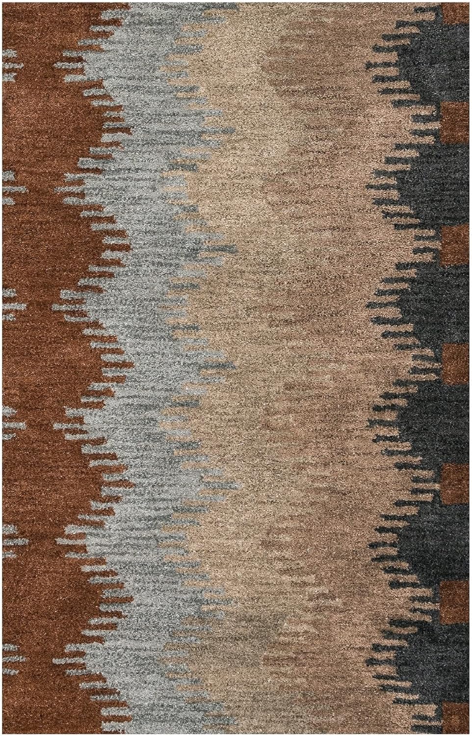 Rizzy Home Alora Decor Pueblo 8' x 10' Tribal Multi/Gray/Rust/Khaki/Lt. Brown Area Rug