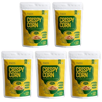 Rivera Crispy Sweet Corn (Jain), No Need To Cook, Ready To Eat, (110G Each), Healthy Evening Snacks (Pack of 5)