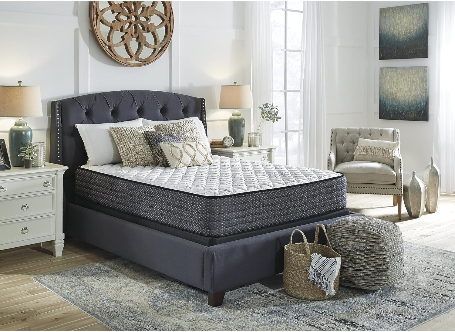 Signature Design by Ashley Queen Size Limited Edition 11 inch Firm Hybrid Mattress with Lumbar Support Gel Memory Foam