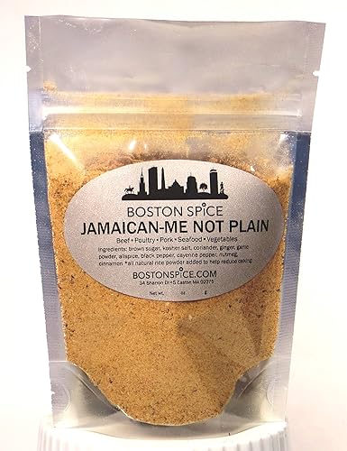 Boston Spice Jamaican Me Not Plain Hecho a mano Gourmet Caribbean Jerk Dry Rub Mezcla de condimentos Sopas Estofados Cerdo Carne de res Costillas