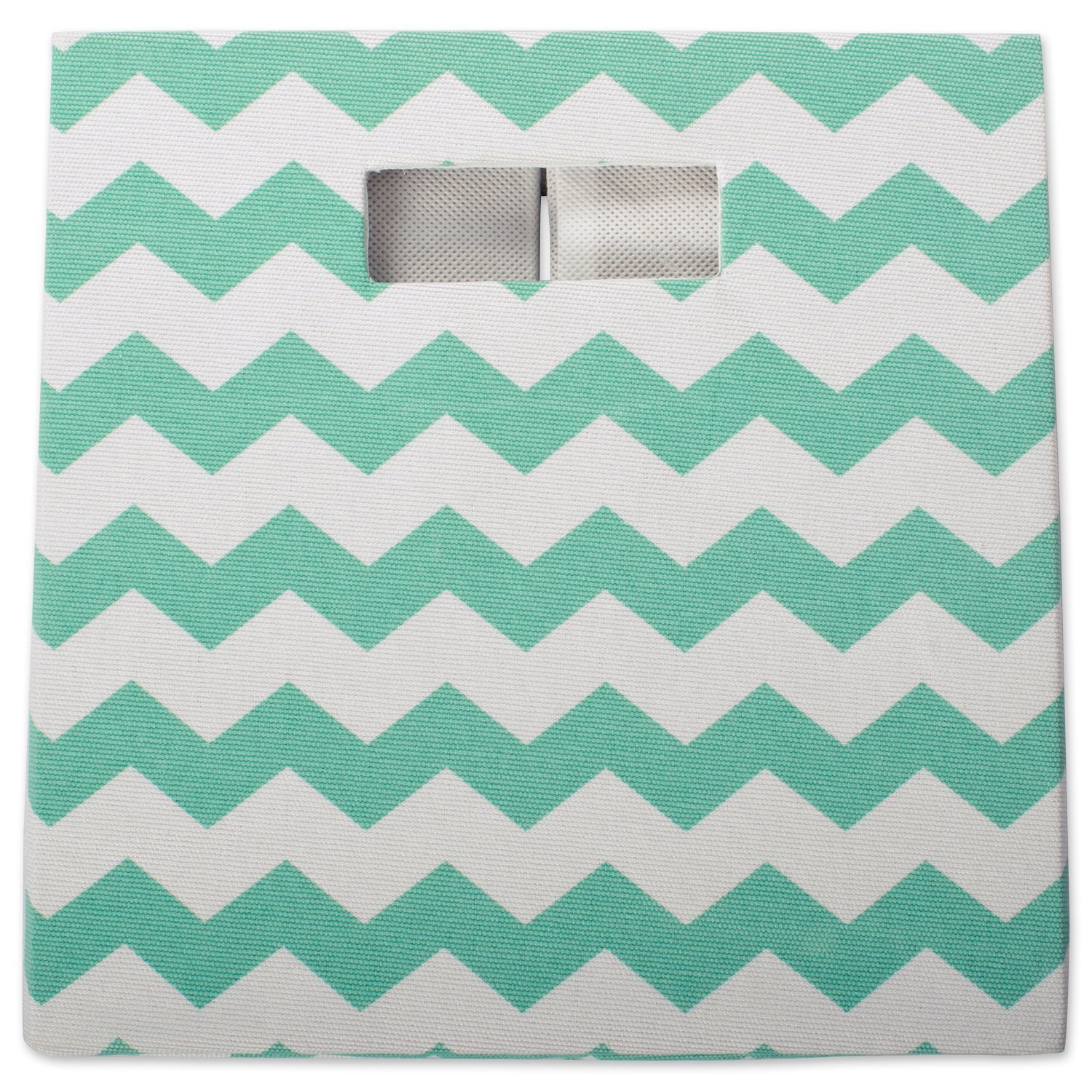 DII Design Imports Polyester Cube Chevron Aqua Square