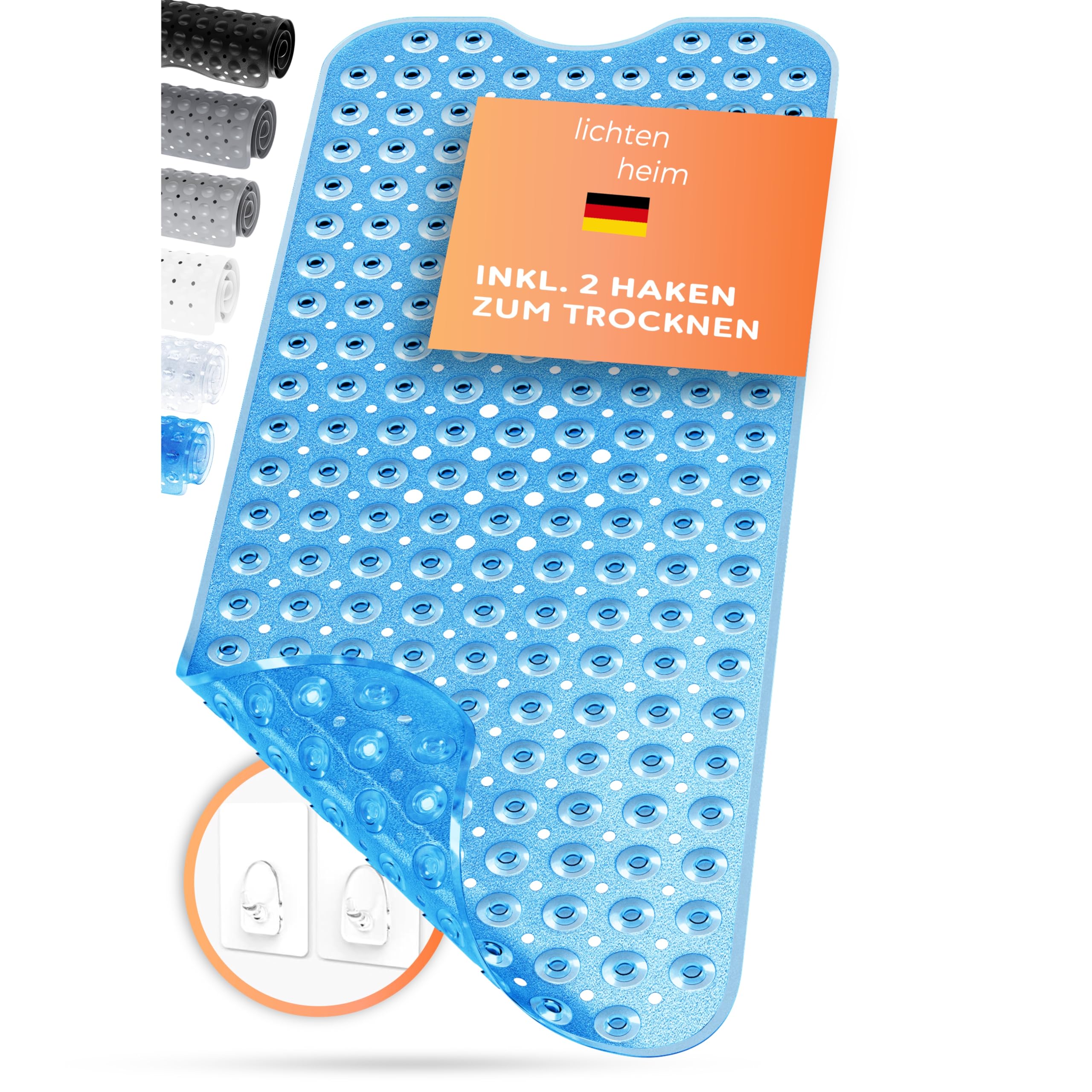 Tappetino Vasca Antiscivolo DermaSensitive - Blu, 100% Sicuro Per Bambini E Animali, Materiale TPE - Foto 4